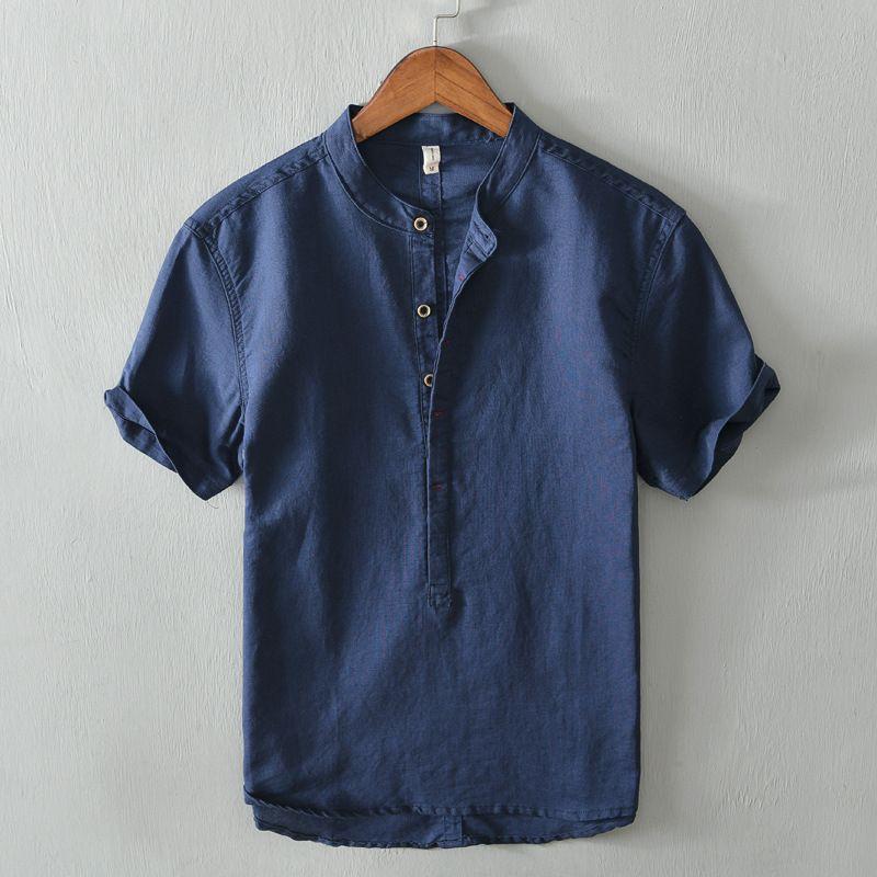 Camisa-Botones-de-Canamo-Ecotiltex-Azul-Oscuro